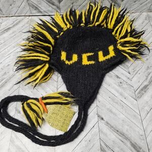 VCU Virginia Beanie Hand Knit Mohawk Tassel Wool Blend College